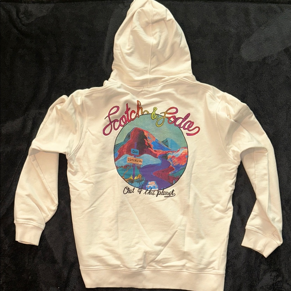 Scotch & Soda Amsterdam Graphic Hoodie Off-White XL - Picture 7 of 10